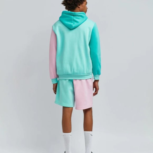 New Reason Brand Color Block Hoodie & Shorts 2 Piece Set Men's Size MEDIUM - Picture 6 of 10